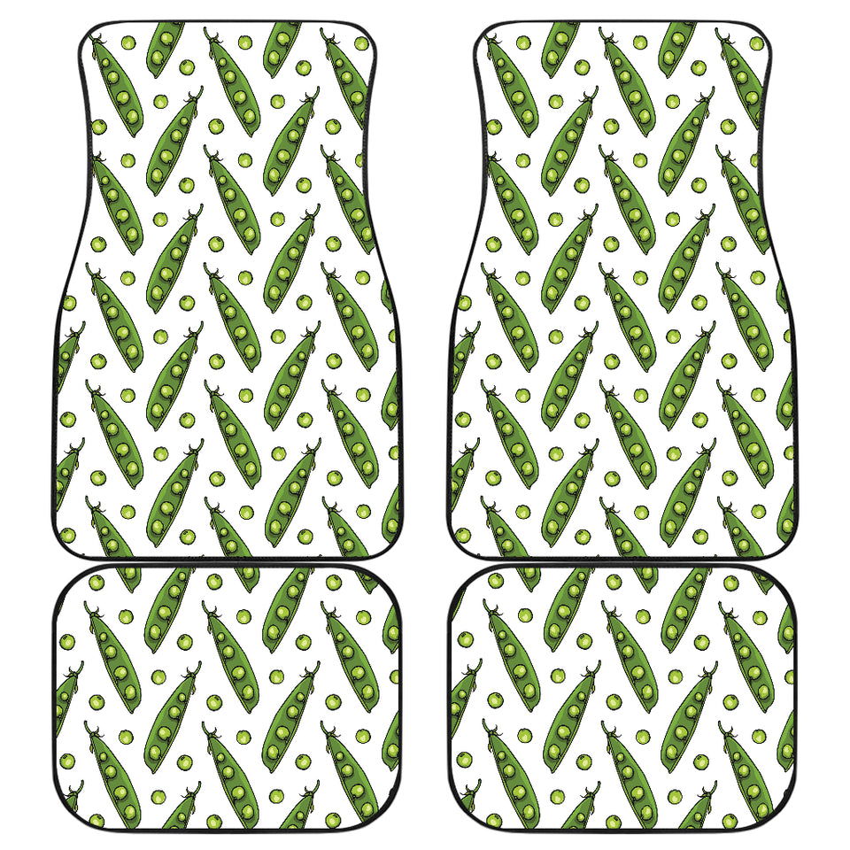 Green Peas Pattern Print Design 03 Front and Back Car Mats