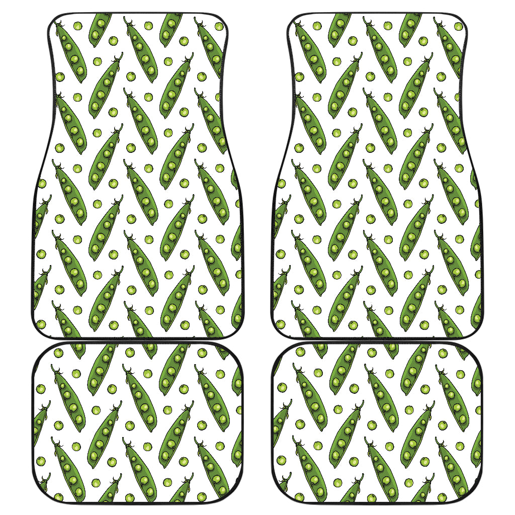 Green Peas Pattern Print Design 03 Front and Back Car Mats