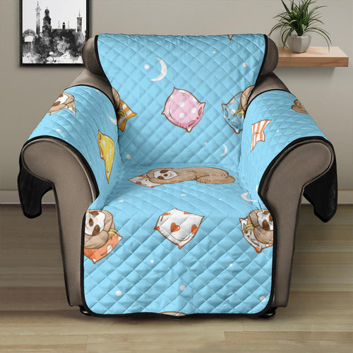 Sleep Sloth Pattern Recliner Cover Protector