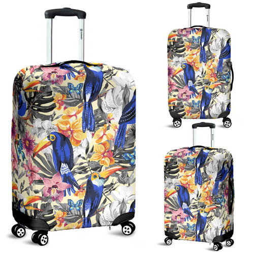 Toucan Leaves Flower Pattern Luggage Covers