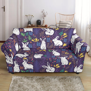 Rabbit Leaves Pattern Loveseat Couch Slipcover