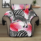 Zebra Red Hibiscus Pattern Recliner Cover Protector