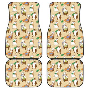 Guinea Pig Pattern Print Design 02 Front and Back Car Mats