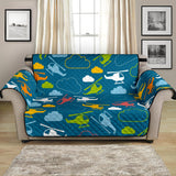 Color Helicopter Pattern Loveseat Couch Cover Protector