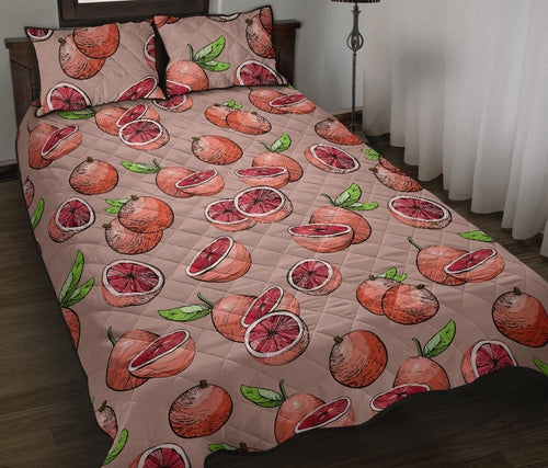 Grapefruit Pattern Background Quilt Bed Set