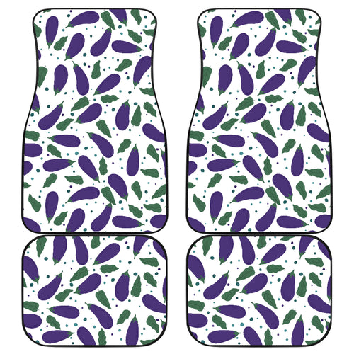 Eggplant Pattern Print Design 05 Front and Back Car Mats