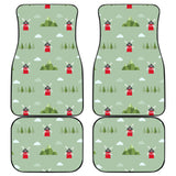Windmill Green Pattern Front and Back Car Mats