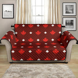 Canadian Maple Leaves Pattern background Loveseat Couch Cover Protector