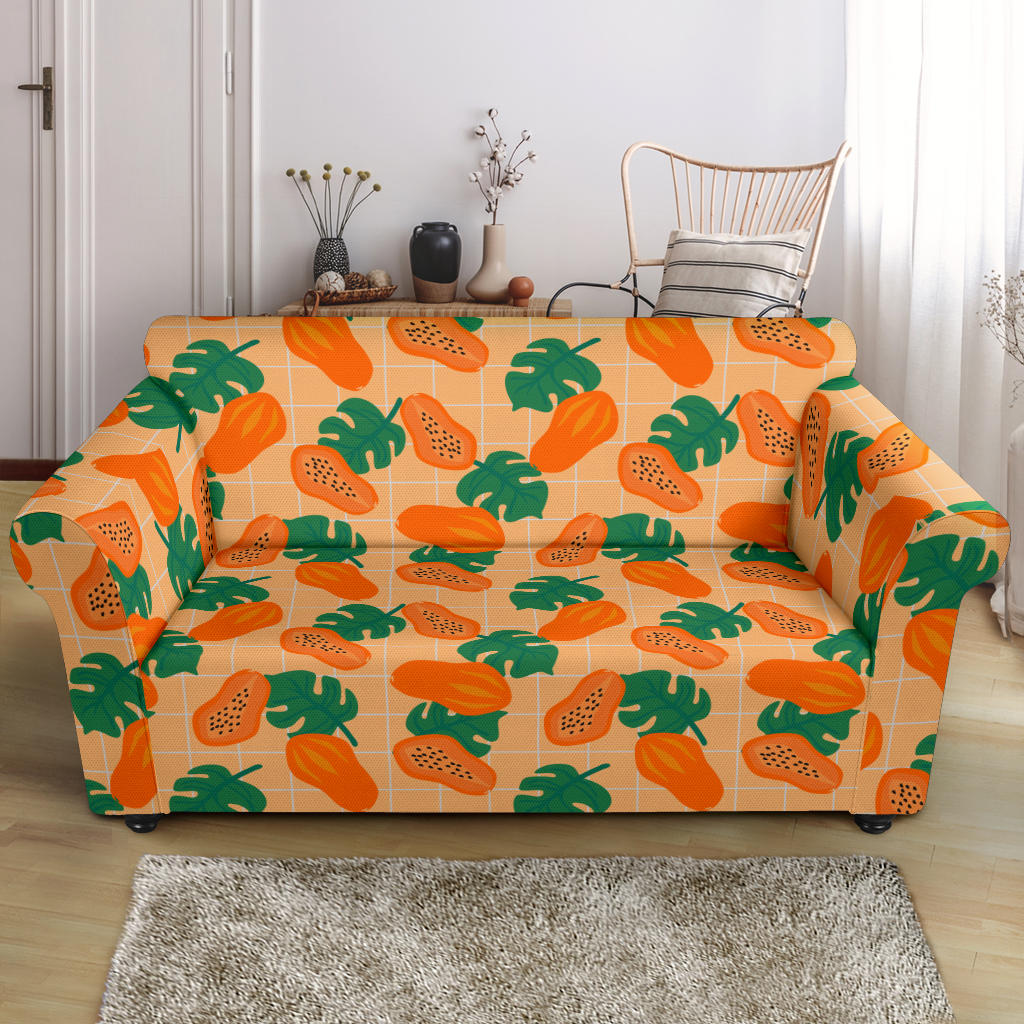 Papaya Leaves Pattern Loveseat Couch Slipcover