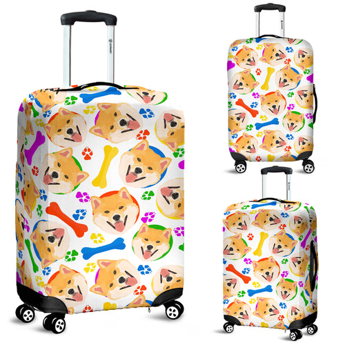 Shiba Inu Paw Bone Pattern Luggage Covers