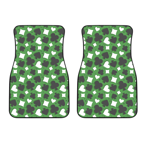 Casino Cards Suits Pattern Print Design 02 Front Car Mats