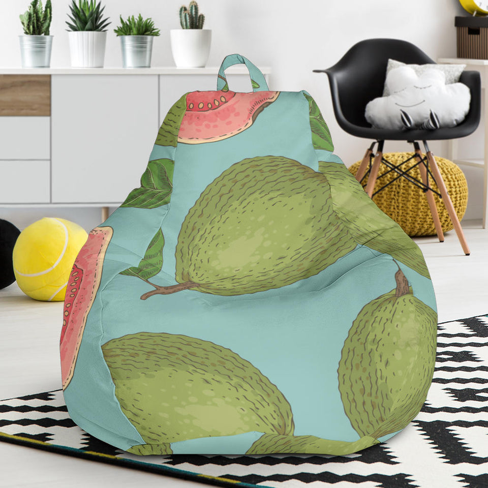 Guava Pattern Green Background Bean Bag Cover