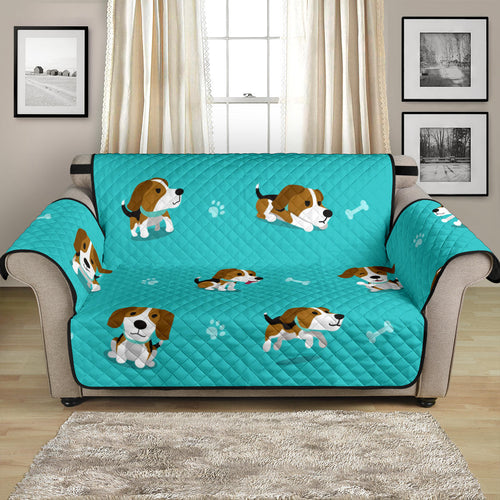 Cute Beagle Pattern Loveseat Couch Cover Protector