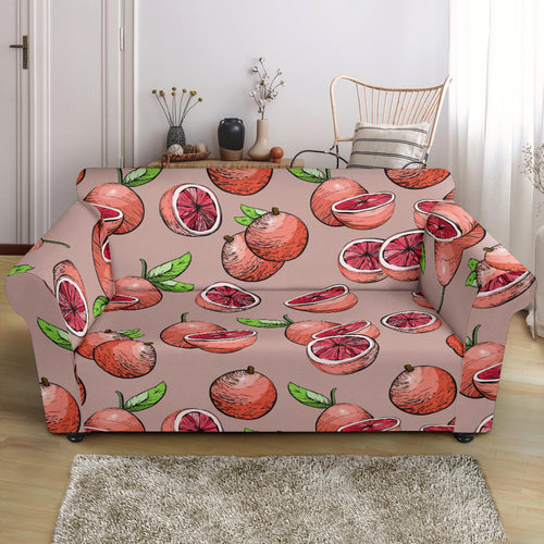 Grapefruit Pattern Background Loveseat Couch Slipcover