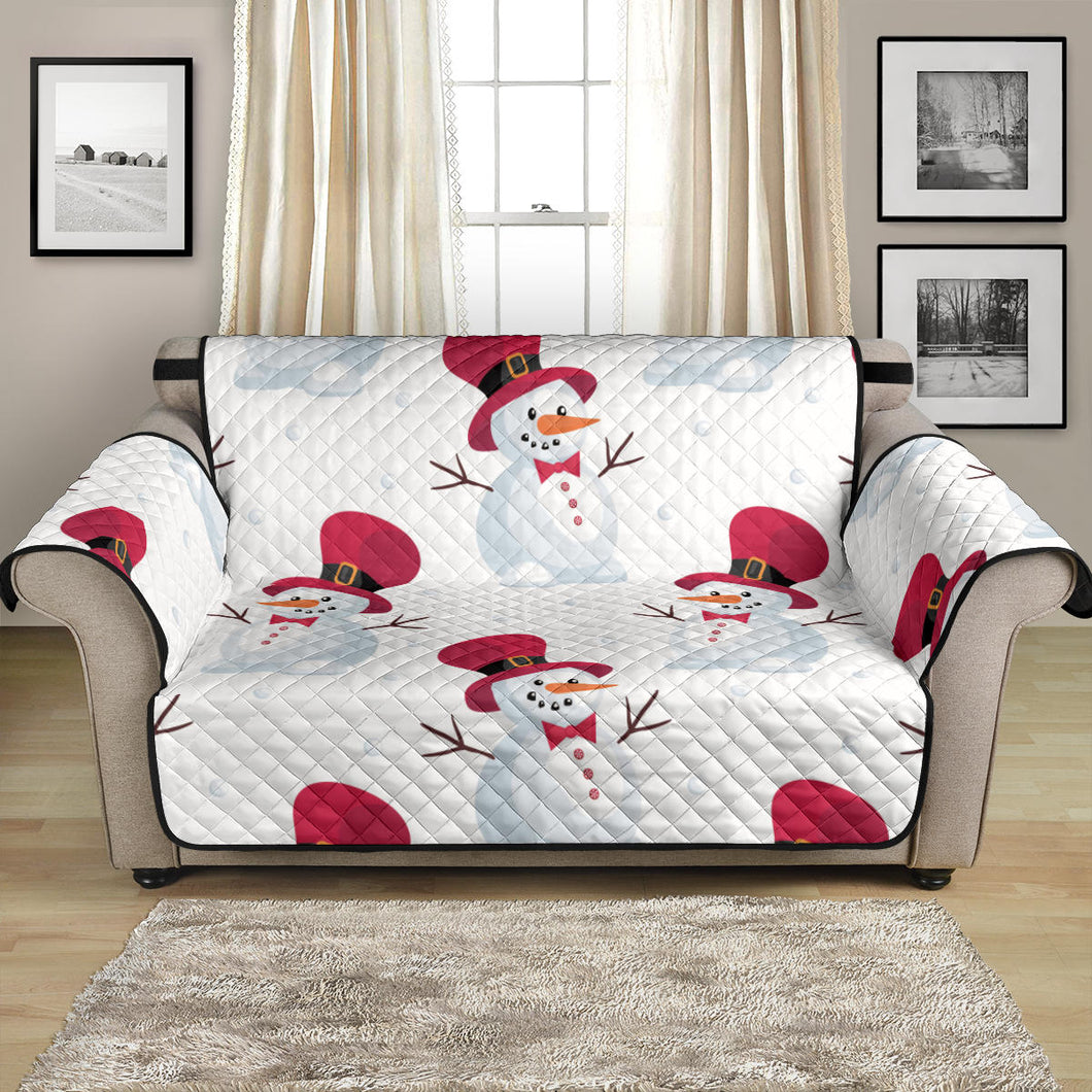 Cute Snowman Pattern Loveseat Couch Cover Protector