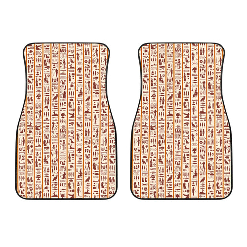 Egypt Hieroglyphics Pattern Print Design 05 Front Car Mats