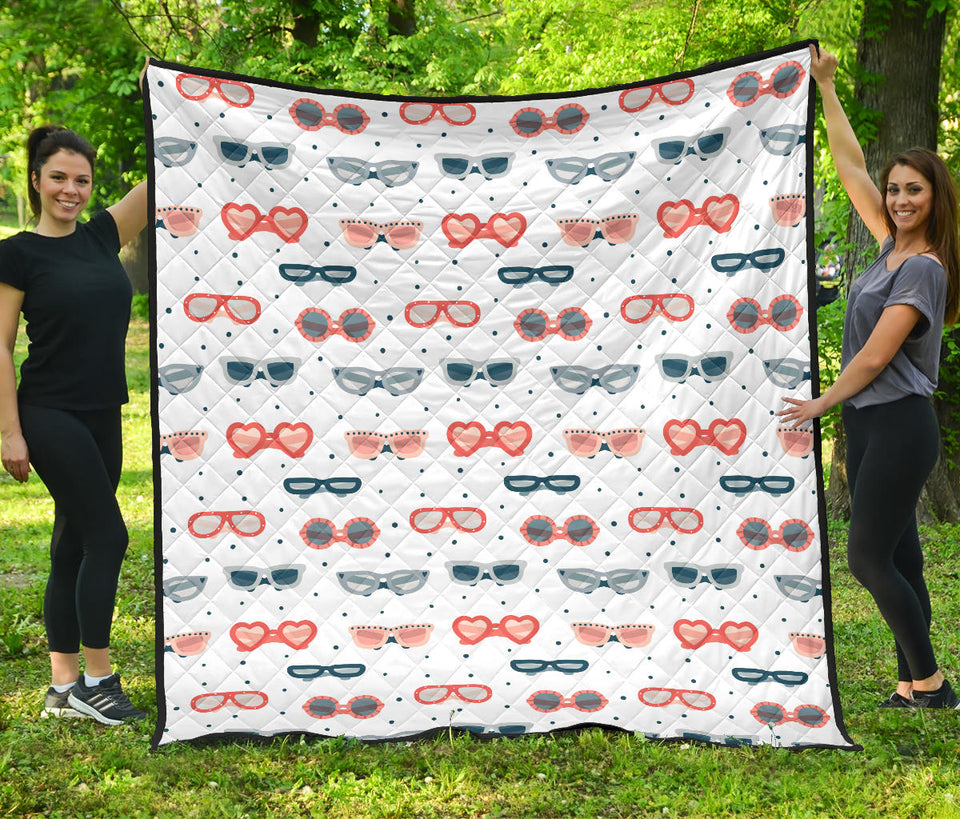 Sun Glasses Pattern Print Design 02 Premium Quilt