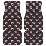 English Bulldog Pattern Print Design 03 Front and Back Car Mats