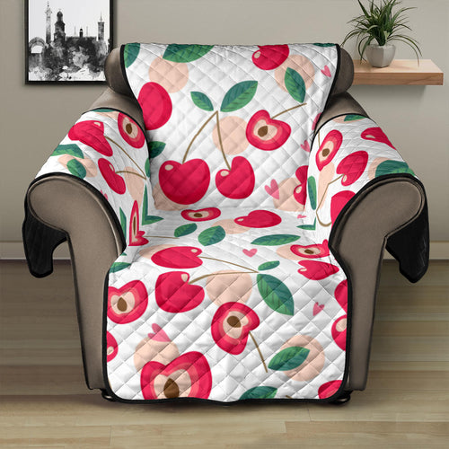 Cherry Heart Pattern Recliner Cover Protector