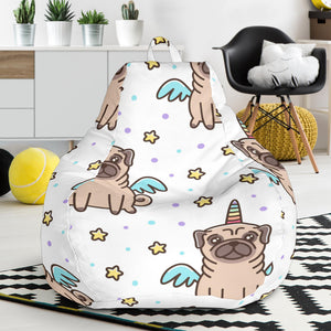 Unicorn Pug Pattern Bean Bag Cover