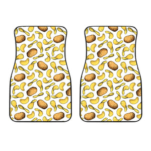 Potato Chips Pattern Print Design 01 Front Car Mats