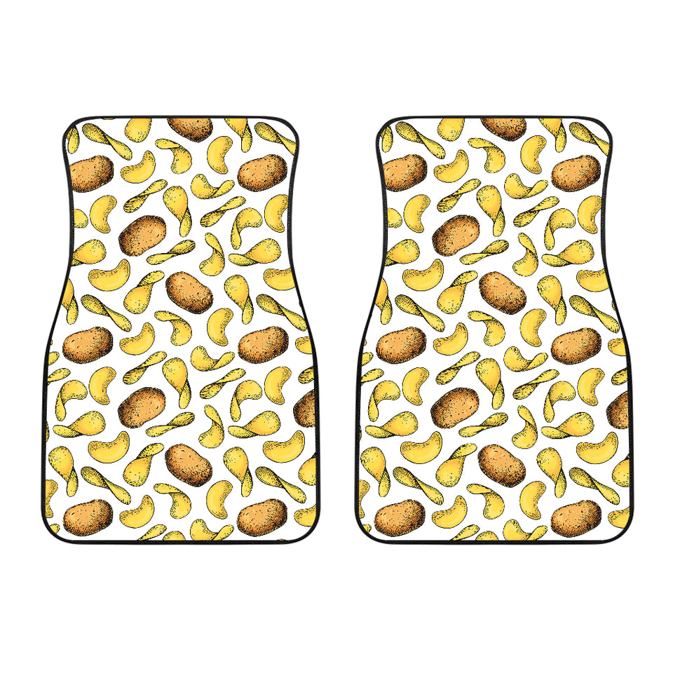 Potato Chips Pattern Print Design 01 Front Car Mats