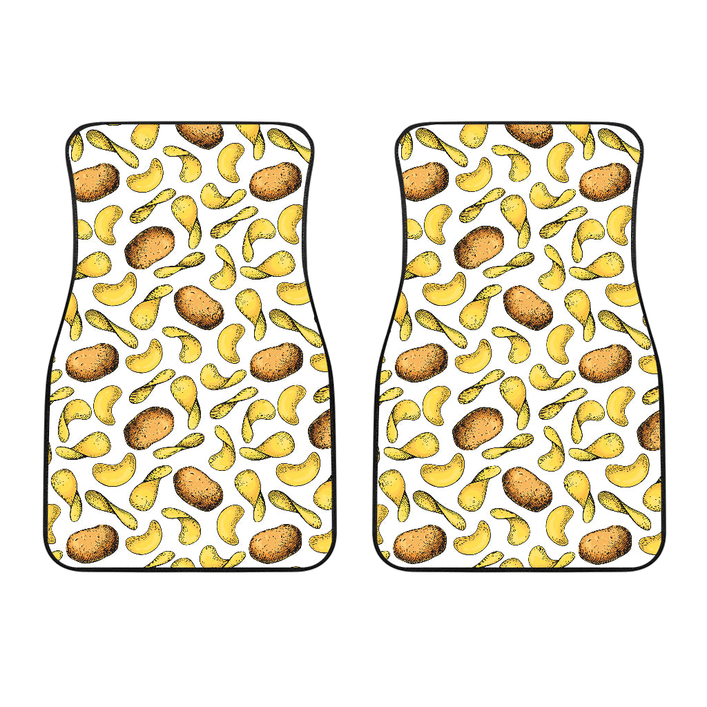 Potato Chips Pattern Print Design 01 Front Car Mats