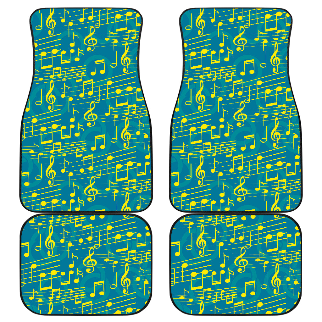 Music Notes Pattern Print Design 05 Front and Back Car Mats