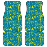 Music Notes Pattern Print Design 05 Front and Back Car Mats