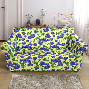 Blueberry Leaves Pattern Loveseat Couch Slipcover