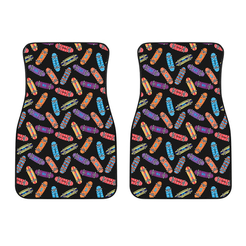 Skate Board Pattern Print Design 04 Front Car Mats