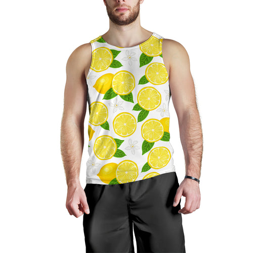 Lemon Flower Pattern Men Tank Top