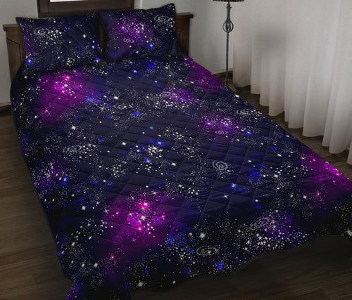 Space Galaxy Pattern Quilt Bed Set