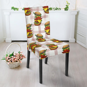 Hamburger Pattern Print Design 03 Dining Chair Slipcover