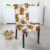 Hamburger Pattern Print Design 03 Dining Chair Slipcover