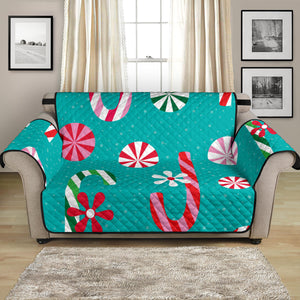 Christmas Candy Pattern Loveseat Couch Cover Protector