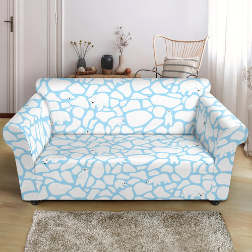 Polar Bear Ice Pattern Loveseat Couch Slipcover