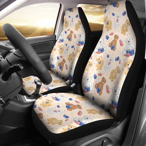Teddy Bear Pattern Print Design 01 Universal Fit Car Seat Covers