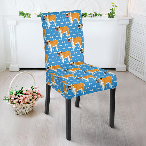 English Bulldog Pattern Print Design 04 Dining Chair Slipcover