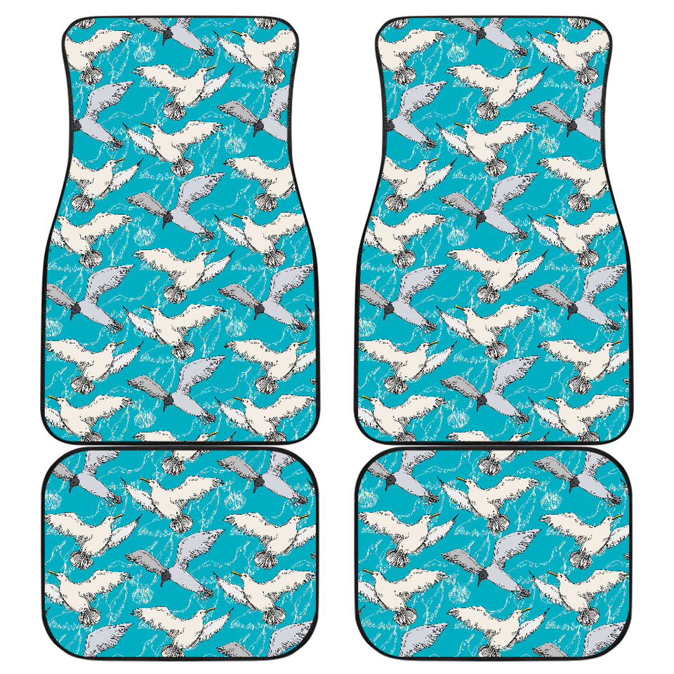 Seagull Pattern Print Design 03 Front and Back Car Mats