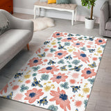 Hand Drawn Bee Pattern Area Rug