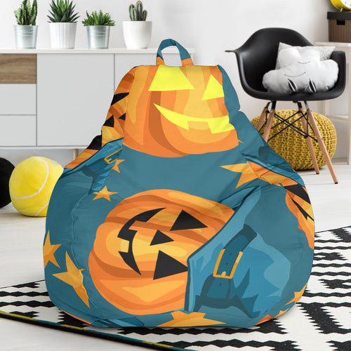 Halloween Pumpkin Witch Hat Pattern Bean Bag Cover