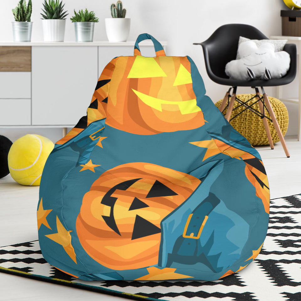 Halloween Pumpkin Witch Hat Pattern Bean Bag Cover