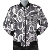 Snake Gray Pattern Men Bomber Jacket