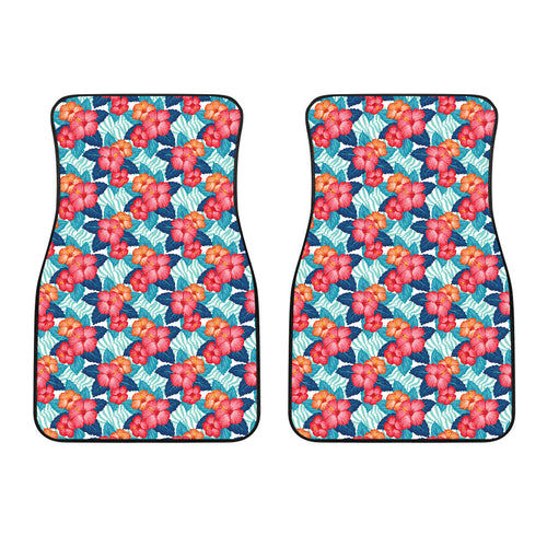 Hibiscus Pattern Print Design 05 Front Car Mats