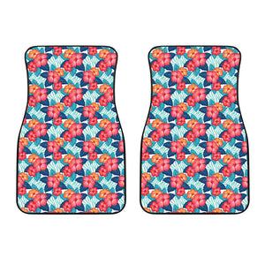 Hibiscus Pattern Print Design 05 Front Car Mats