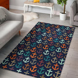 Colorful Anchor Dot Stripe Pattern Area Rug