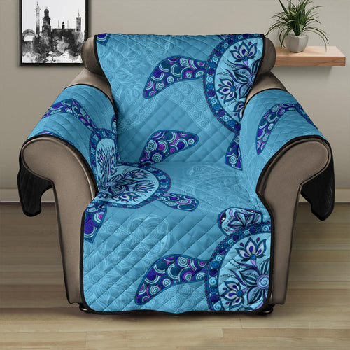 Sea Turtle Blue Tribal Pattern Recliner Cover Protector