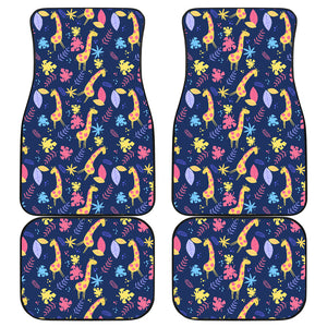 Giraffe Pattern Print Design 04 Front and Back Car Mats