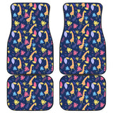 Giraffe Pattern Print Design 04 Front and Back Car Mats